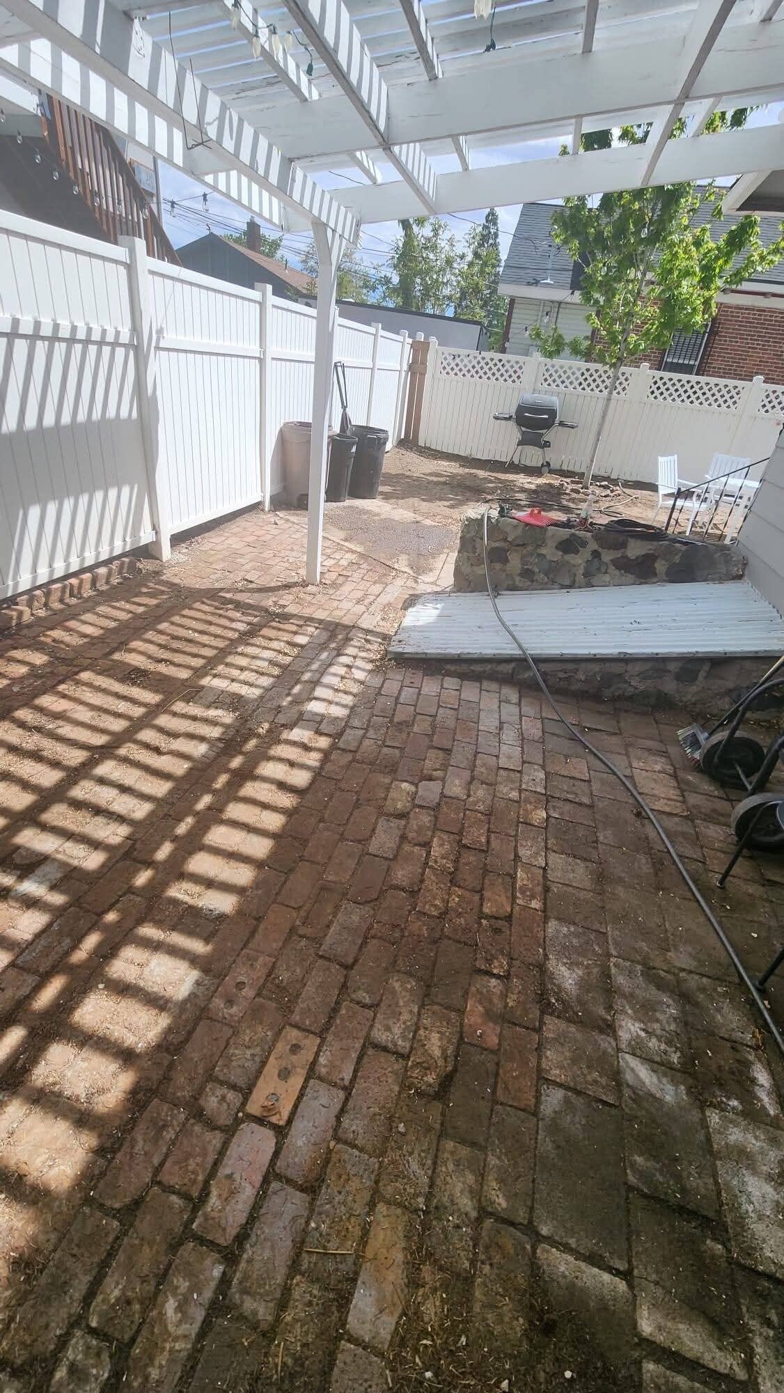 Clean backyard patio after junk removal service in Reno, NV